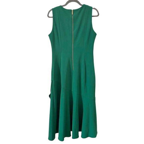 Calvin Klein Flounce Hem Midi Sheath Dress Green Size 10 - Picture 7 of 12